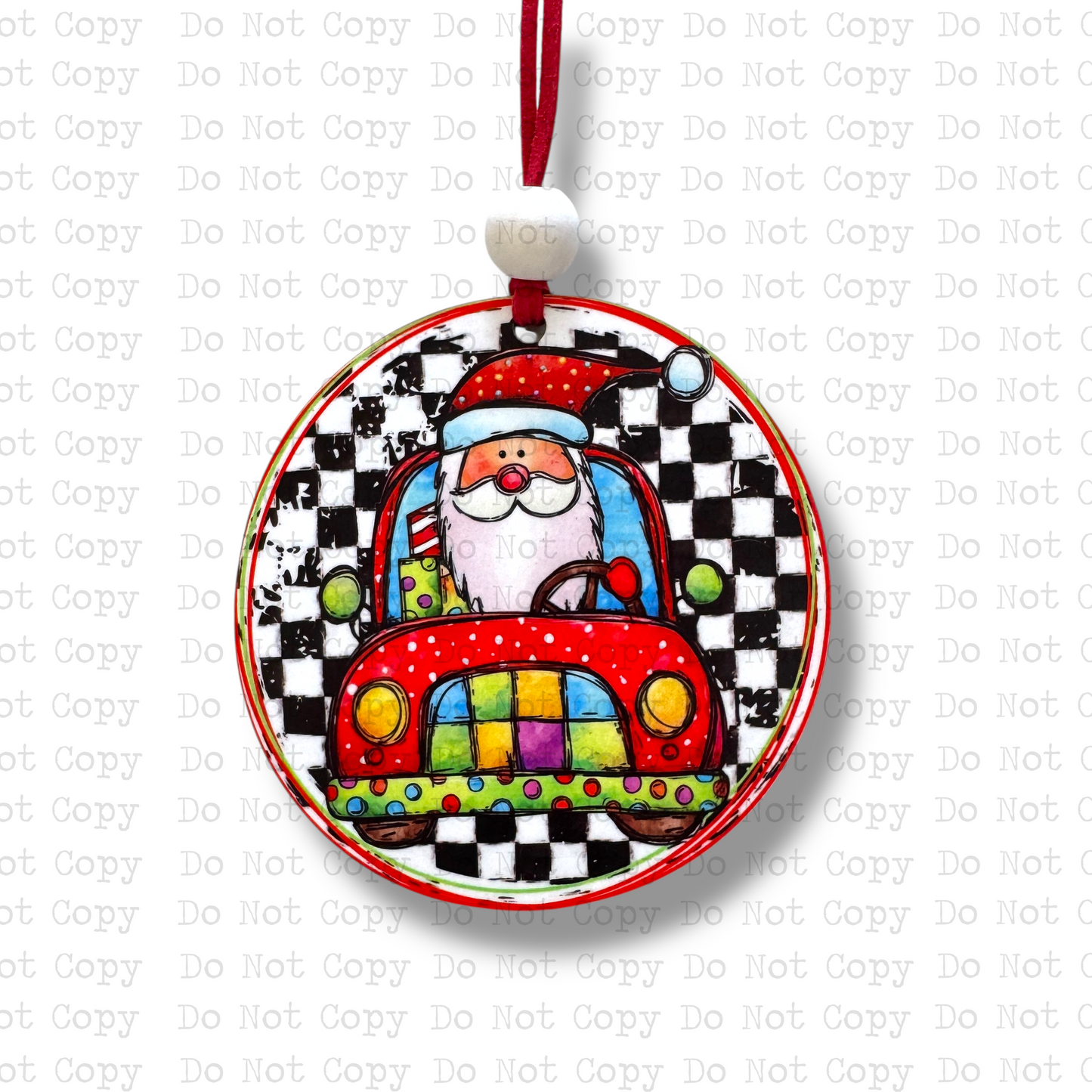 Festive Santa Ornament Sublimation Blank | Sheila Long
