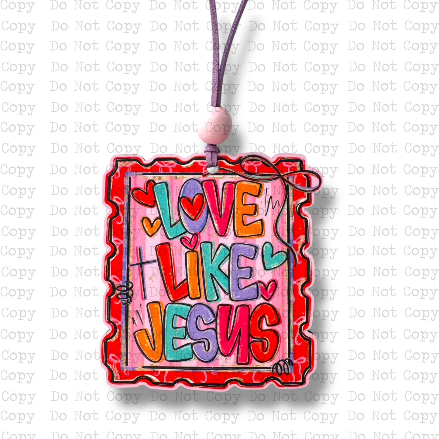 Love Like Jesus Stamp Car Charm Sublimation Blank | J&CD