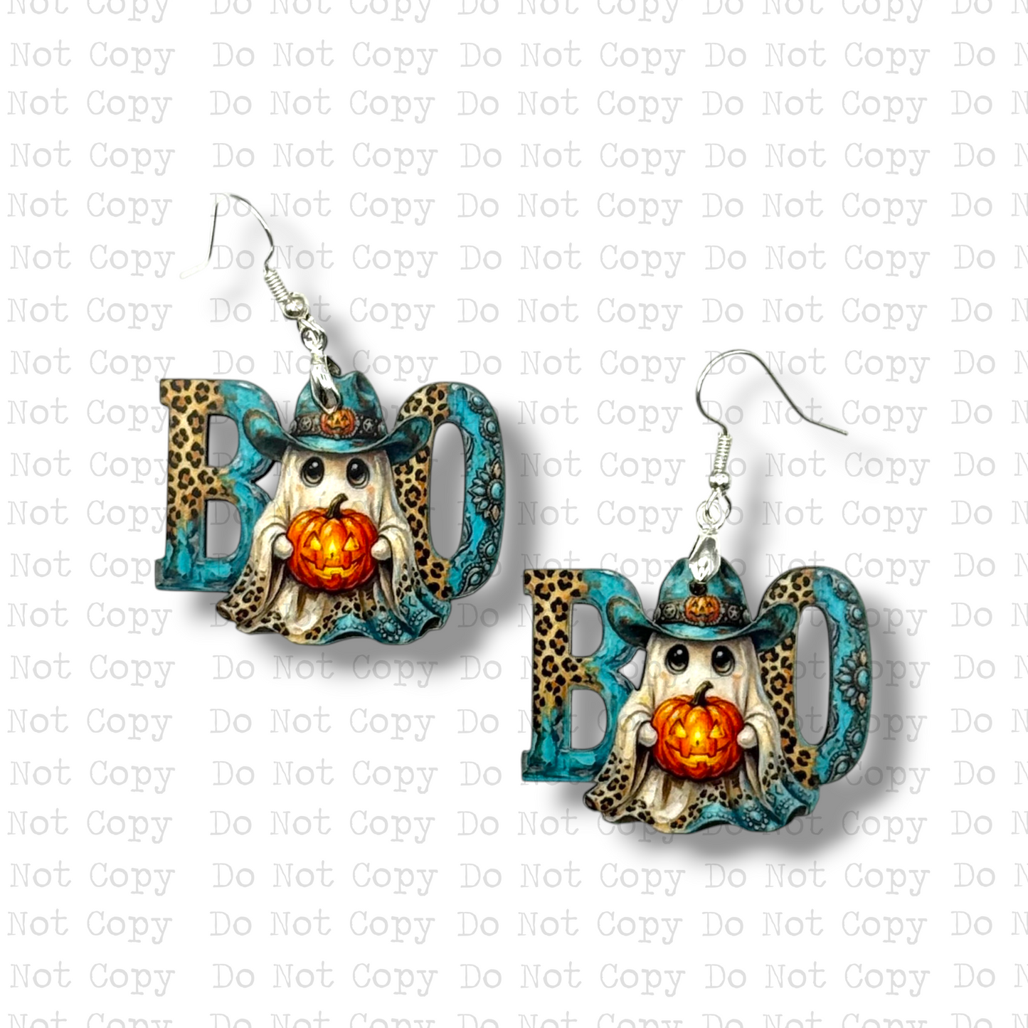 Boo Cowboy Earring Sublimation Blank Kit