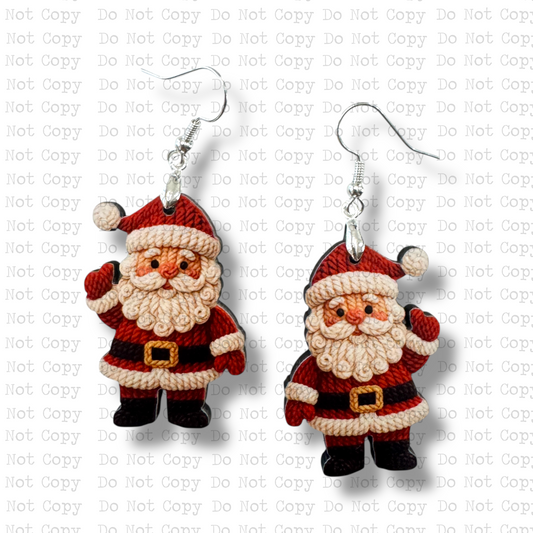 Santa Yarn Earring Sublimation Blank Kit