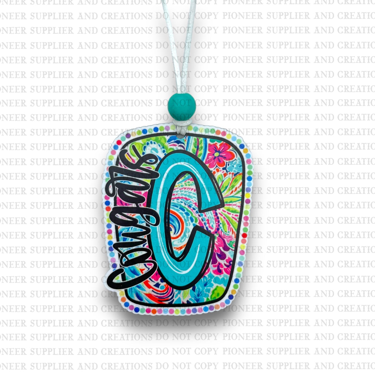 Cougars Scribble Paisley Mascot Car Charm Sublimation Blank