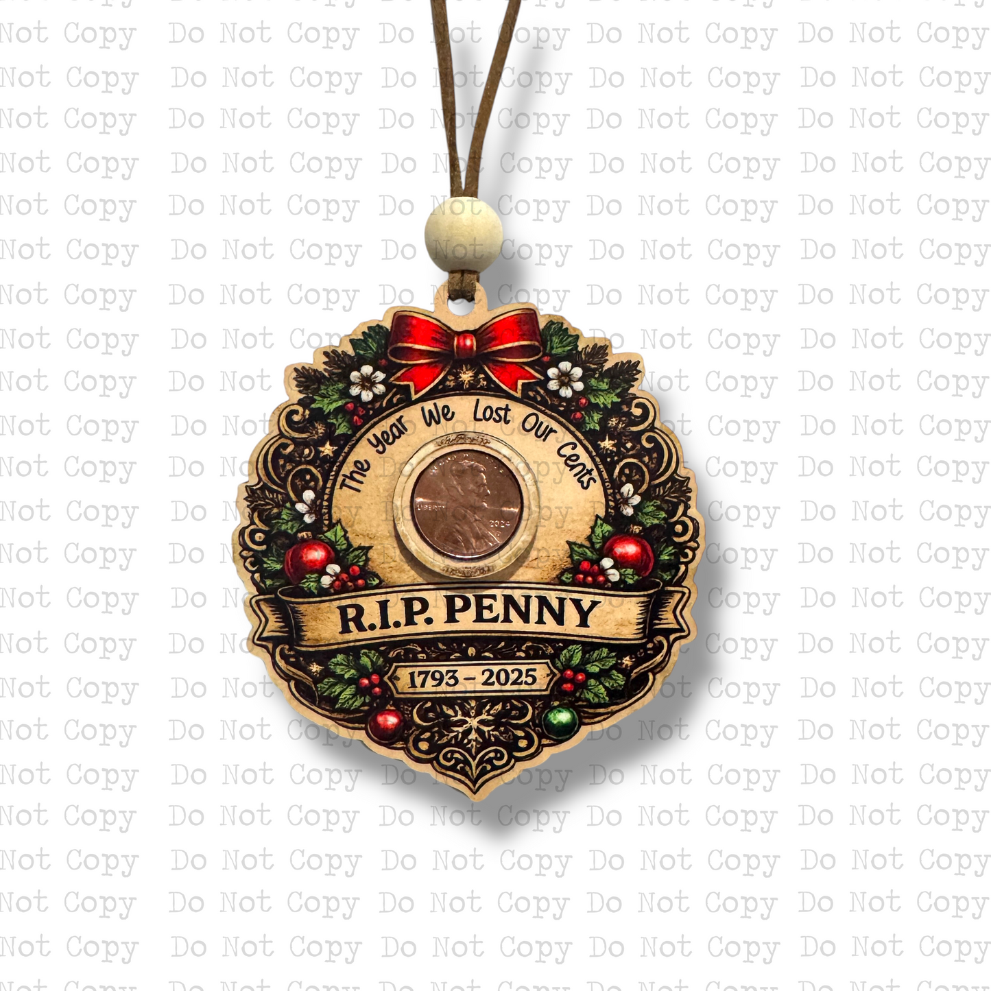 R.I.P. 2025 Penny Ornament Sublimation Blank