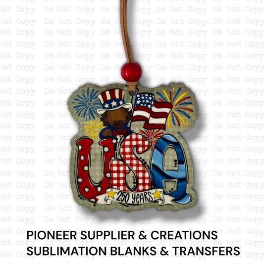 USA 250 Years Ornament Sublimation Blank