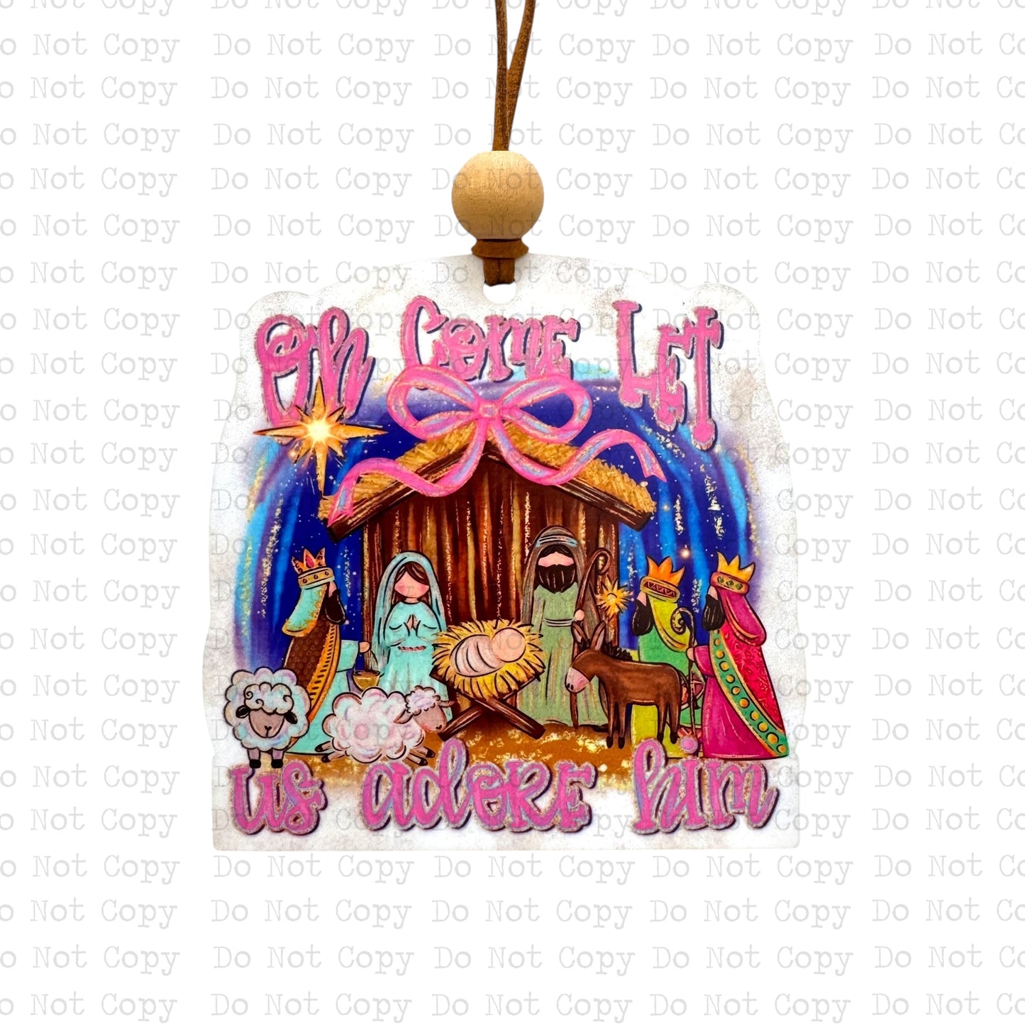 Adore Him Nativity Ornament Sublimation Blank