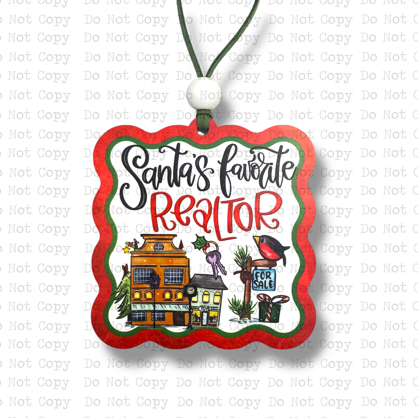 Santa's Favorite Realtor Ornament Sublimation Blank | AAS