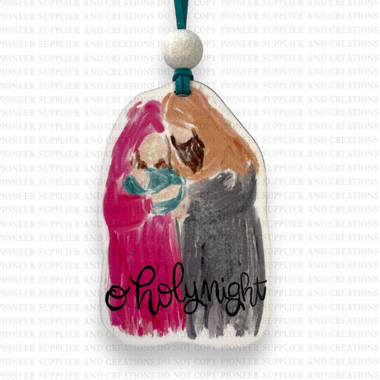 O Holy Night Ornament Sublimation Blank | Exclusive Monogram Moments