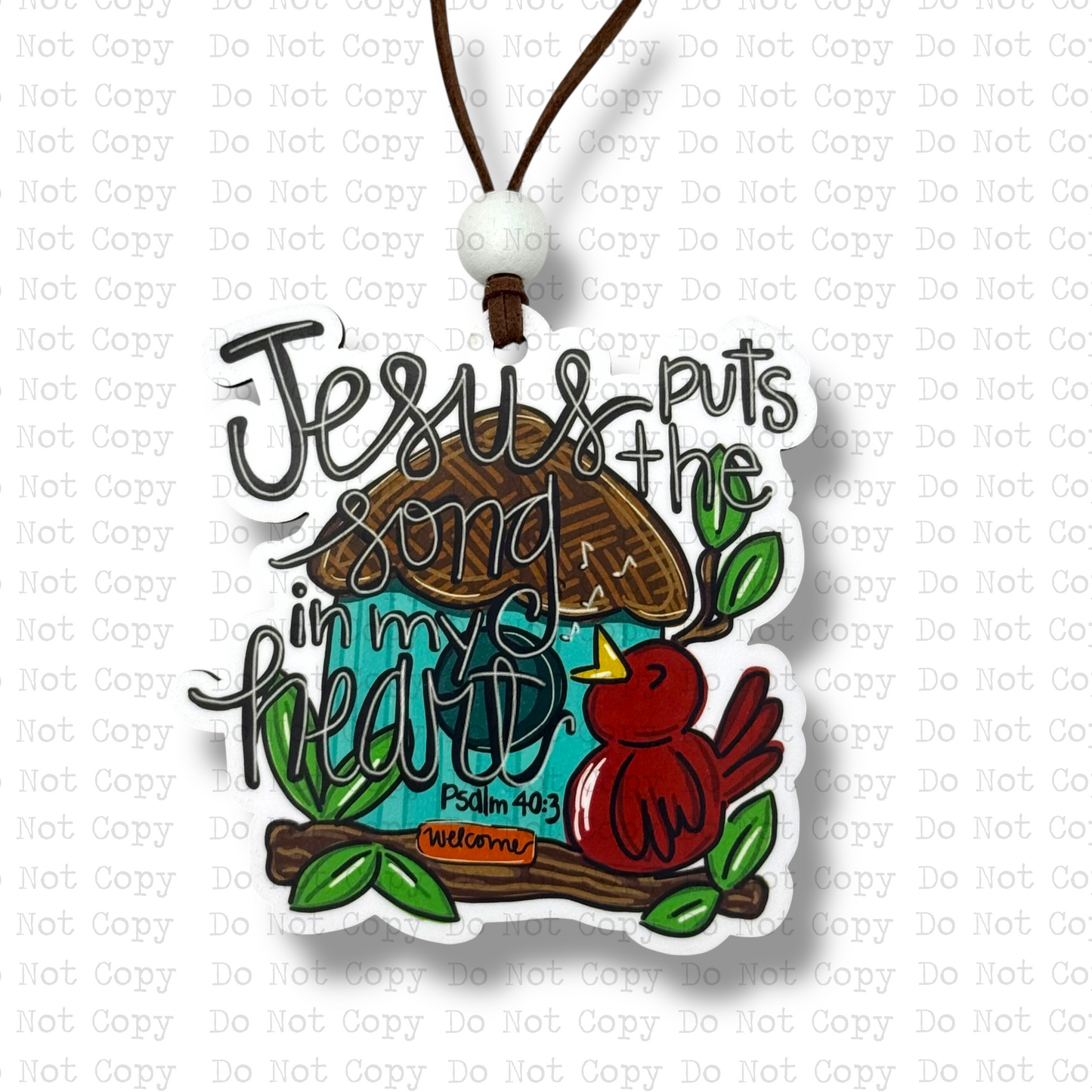 Jesus Puts The Song In My Heart Car Charm Sublimation Blank | EMD