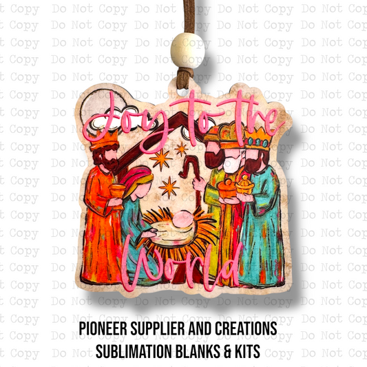 Joy To The World Nativity Ornament Sublimation Blank