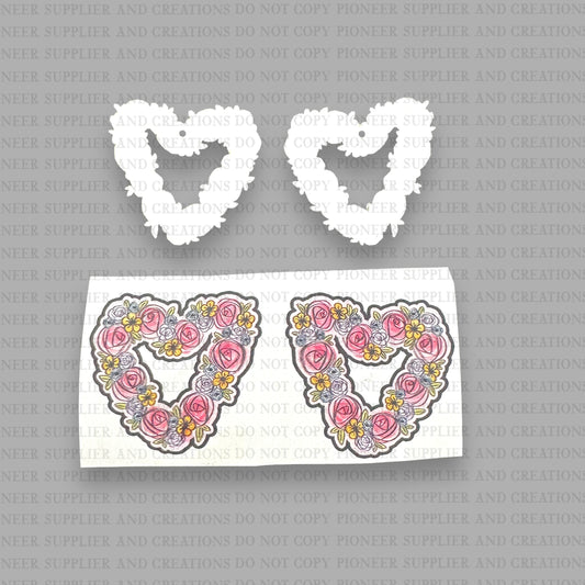 Floral Heart Earring Sublimation Blanks | ARA