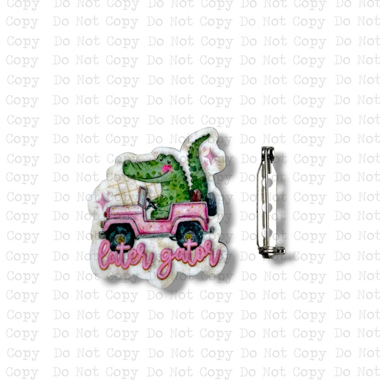 Later Gator Pink Truck Lapel Pin Sublimation Blank Kit | Set of 2 PHDC