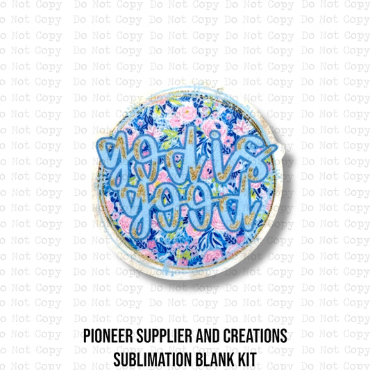 God Is Good Floral Badge Reel Sublimation Blanks | Set of 2