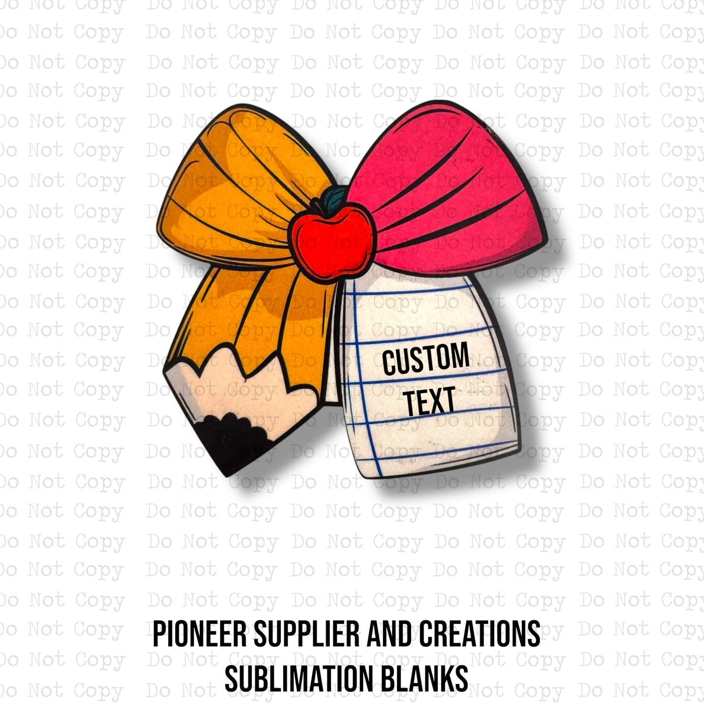 Teacher Pencil Bow Magnet Sublimation Blank Kit
