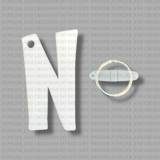 Alpha N Keychain Sublimation Blank  | Exclusive Monogram Moments