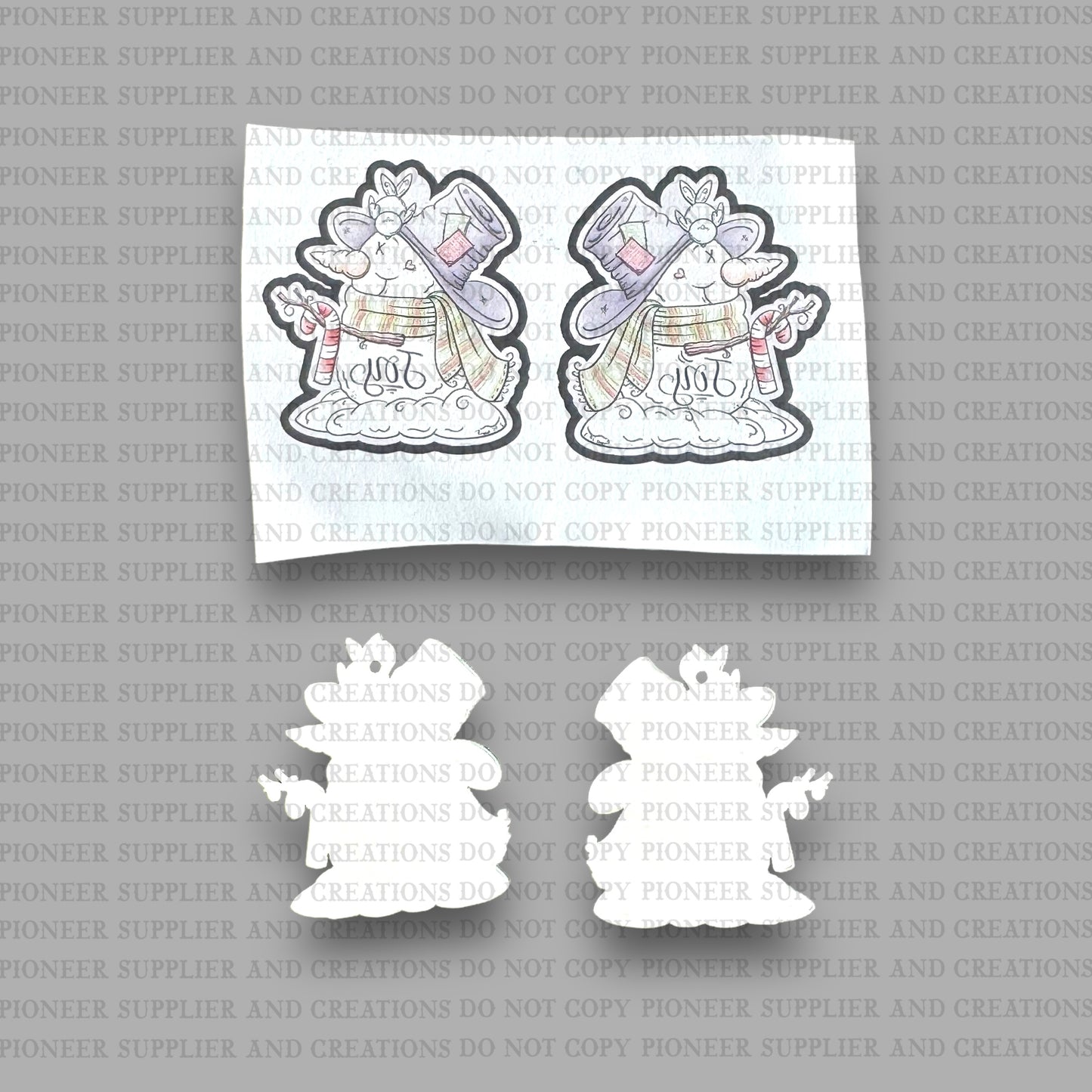 Joy Snowman and Bird Earring Sublimation Blank Kit | Exclusive