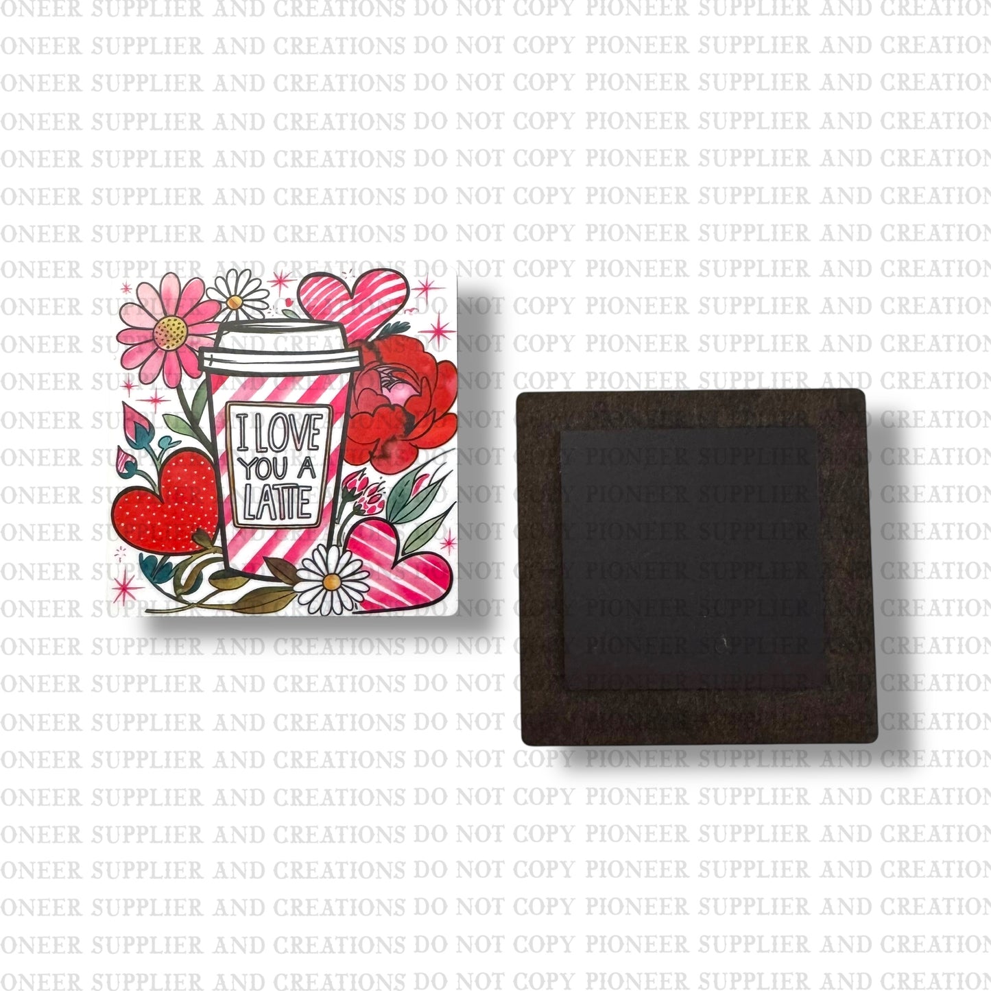 Love You Latte Magnet Sublimation Blank Kit
