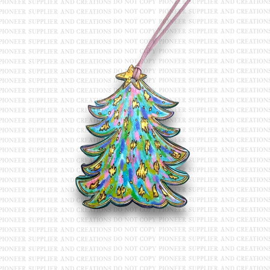 Turquoise Tree Ornament Sublimation Blank | Exclusive Pixel Pop