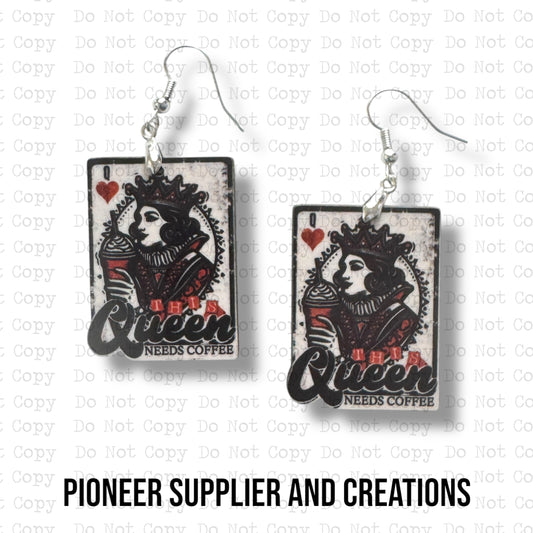 This Queen Needs Coffee Earring Sublimation Blanks Kit | Exclusive