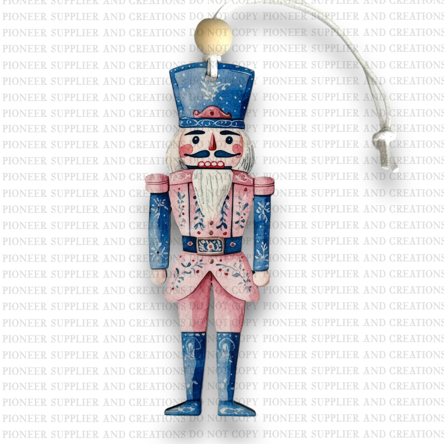 Christmas Toile Nutcracker Ornament Sublimation Blank
