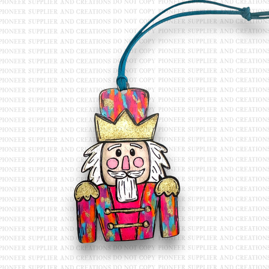 Colorful Preppy Nutcracker Ornament Sublimation Blank | Exclusive Alicia Ray Art