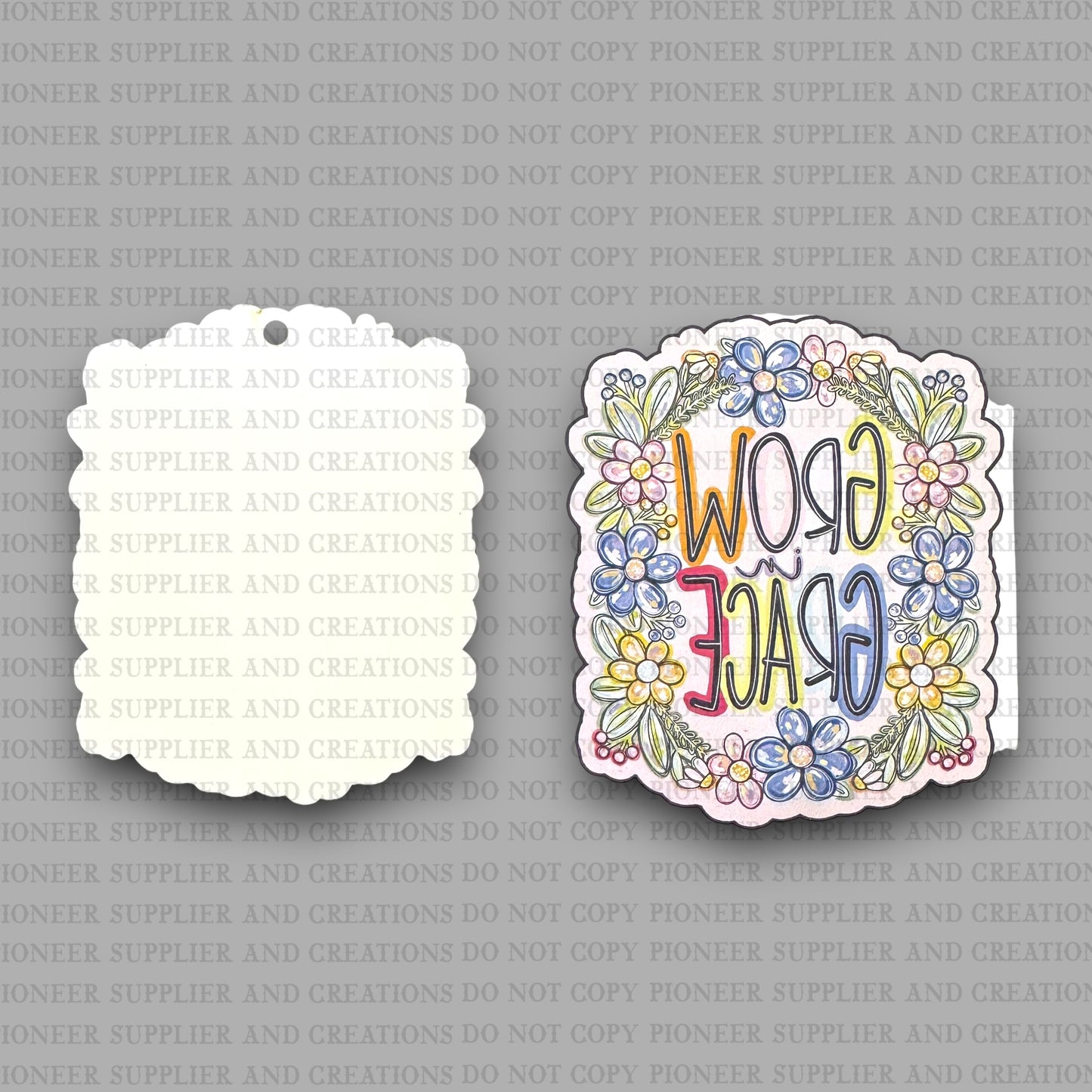 Grow In Grace Car Charm Sublimation Blank | Exclusive Pixel Pop