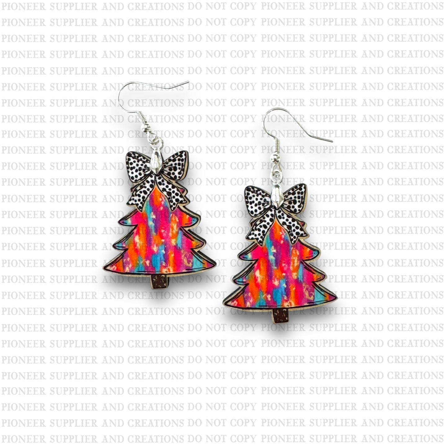 Preppy Brushstrokes Tree Earring Sublimation Blanks | Exclusive Alicia Ray Art