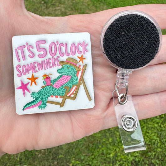 Gator 5 O'Clock Somewhere Badge Button Sublimation Blank | Set of 2 TCC