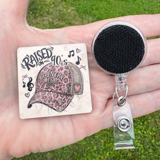 Raised On 90s Country Hat Badge Button Sublimation Blank