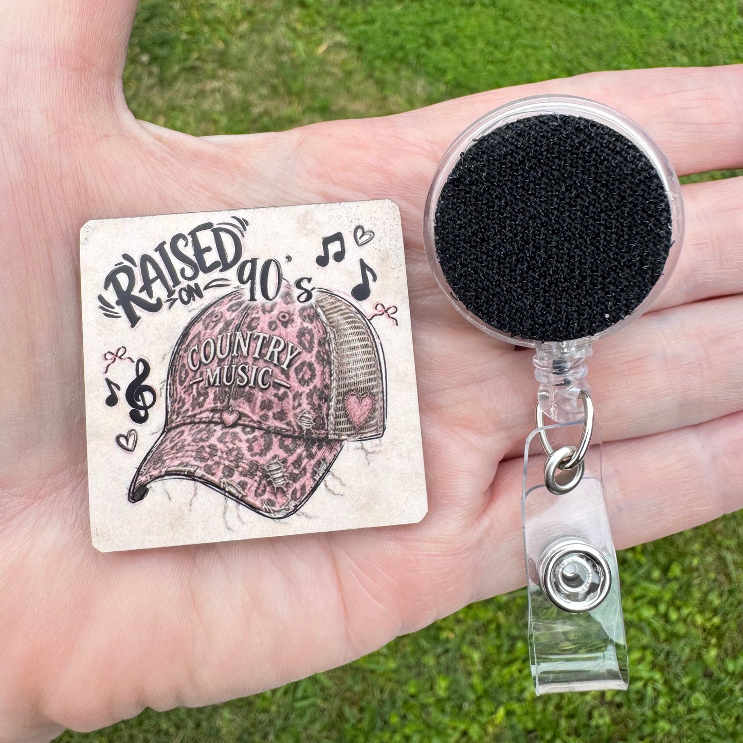 Raised On 90s Country Hat Badge Button Sublimation Blank