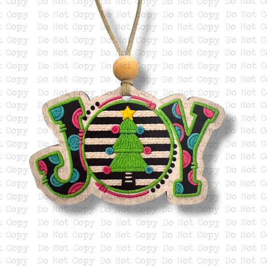 Joy Christmas Tree Ornament Sublimation Blank