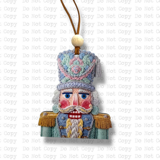 Pastel Yarn Nutcracker Ornament Sublimation Blank