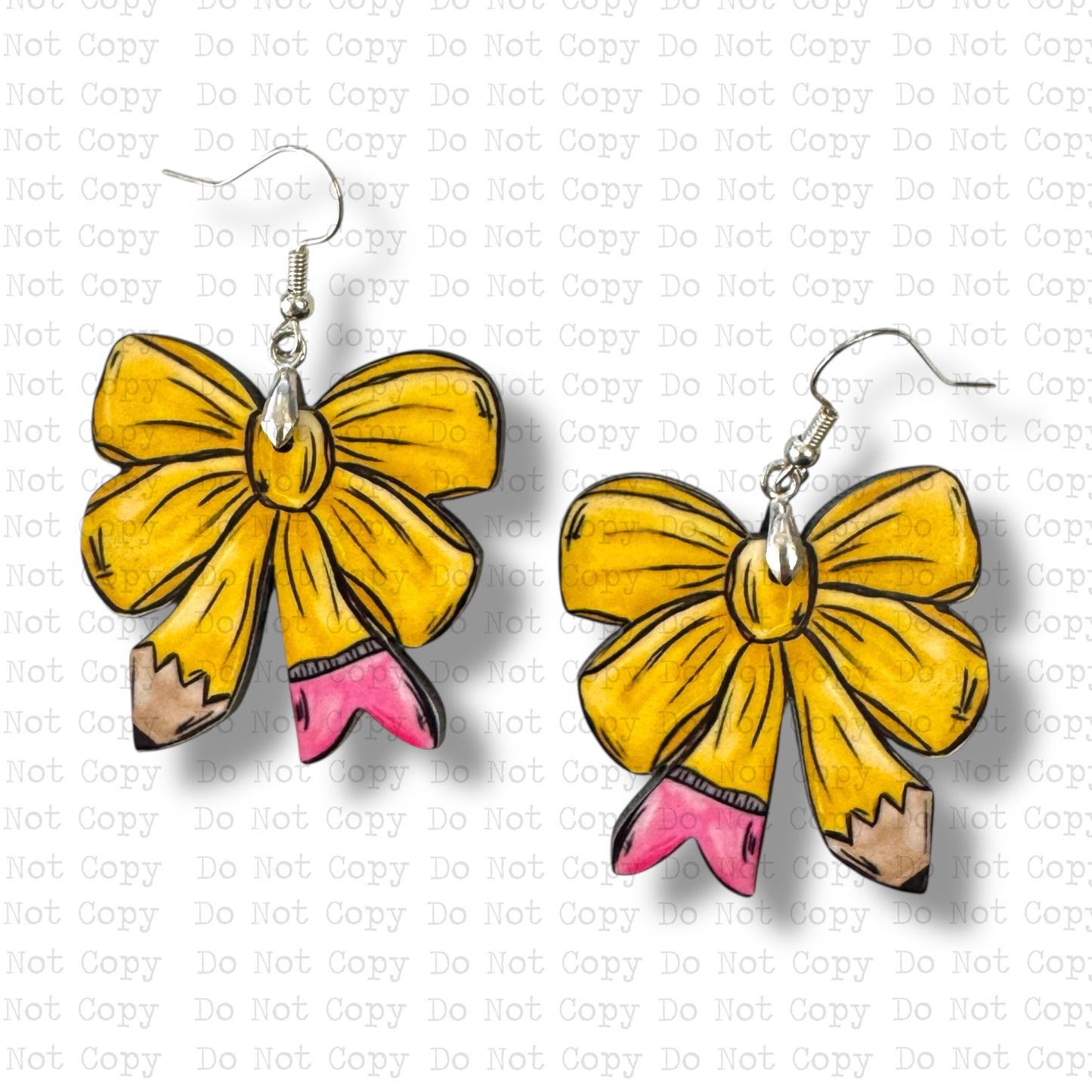 Pencil Bow Earring Sublimation Blank | Exclusive Alicia Ray Art