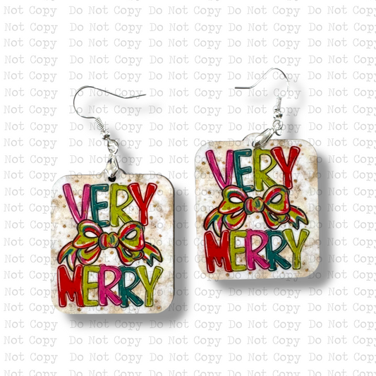Very Merry Earring Sublimation Blank Kit