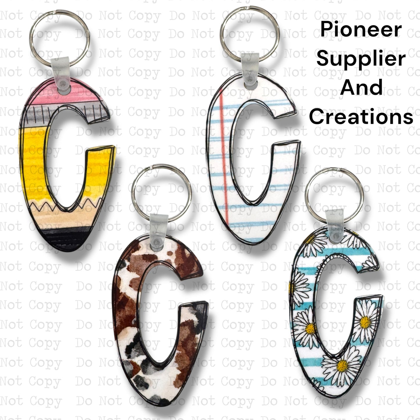 Alpha C Keychain Sublimation Blank | Exclusive Monogram Moments