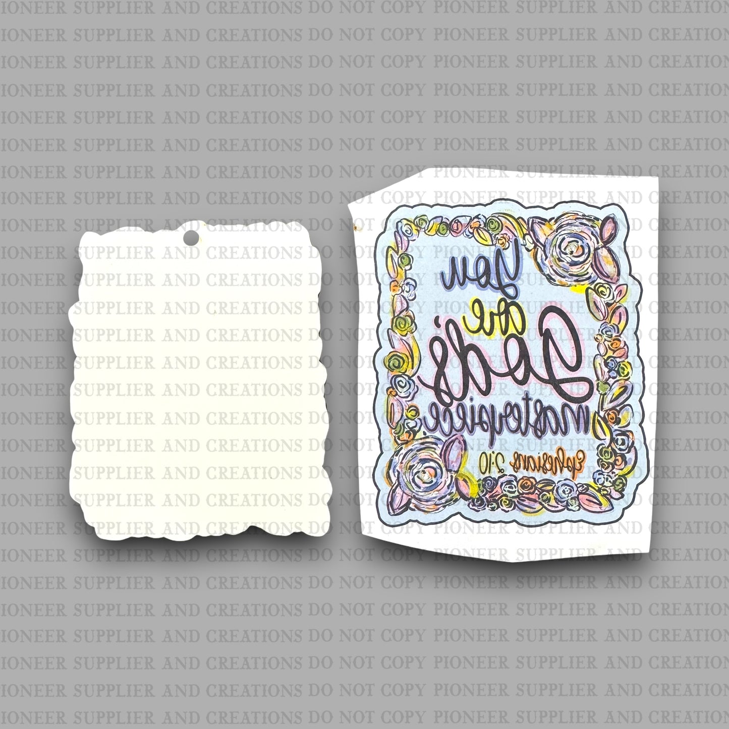 God's Masterpiece Car Charm Sublimation Blank | Exclusive Pixel Pop