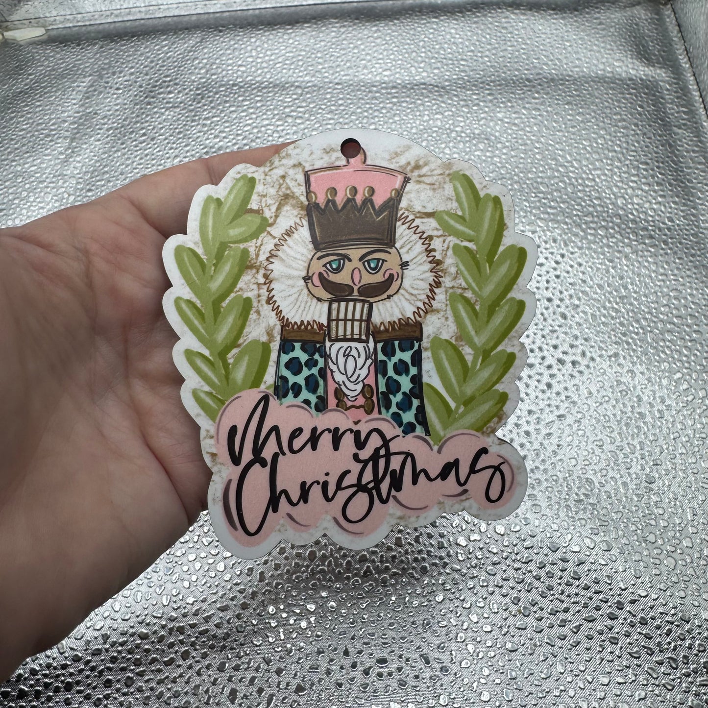 Merry Christmas Nutcracker Ornament Pressed Blank