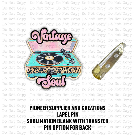 Vintage Soul Lapel Pin Sublimation Blank Kit