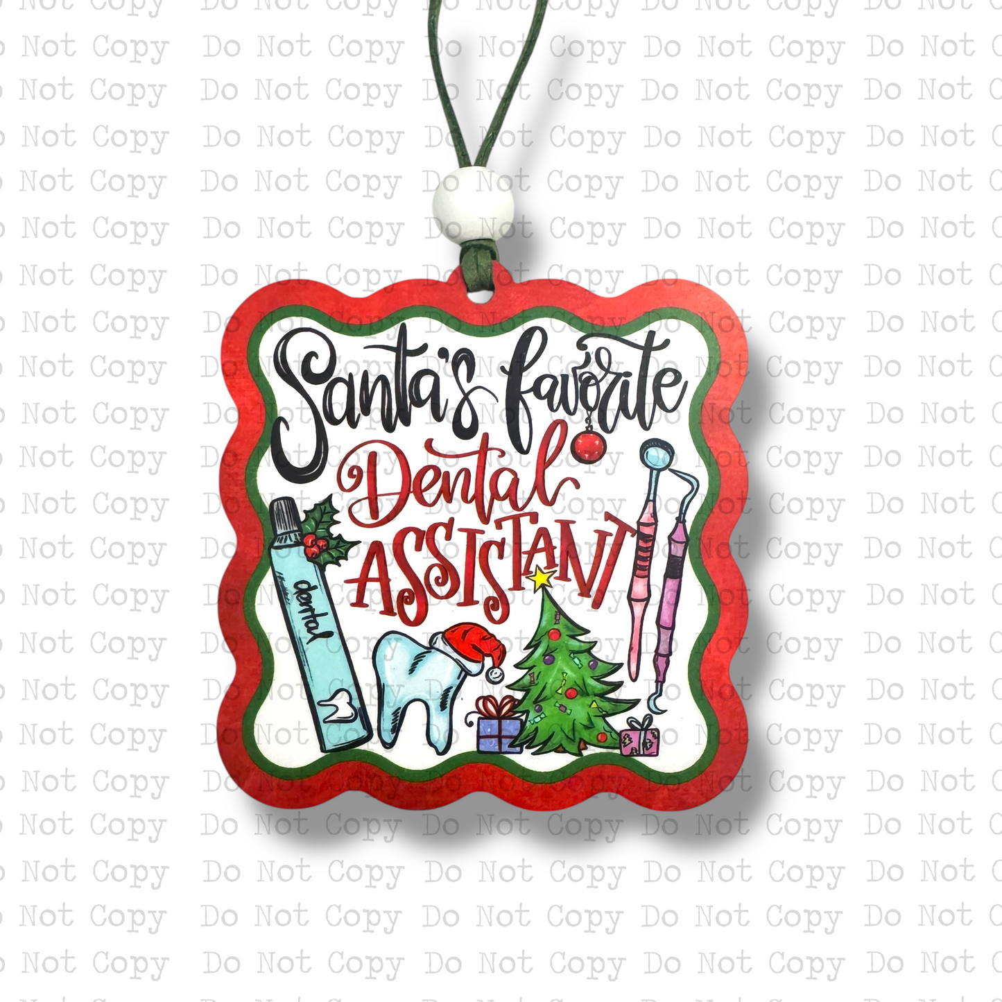 Santa's Favorite Dental Assistant Ornament Sublimation Blank | AAS