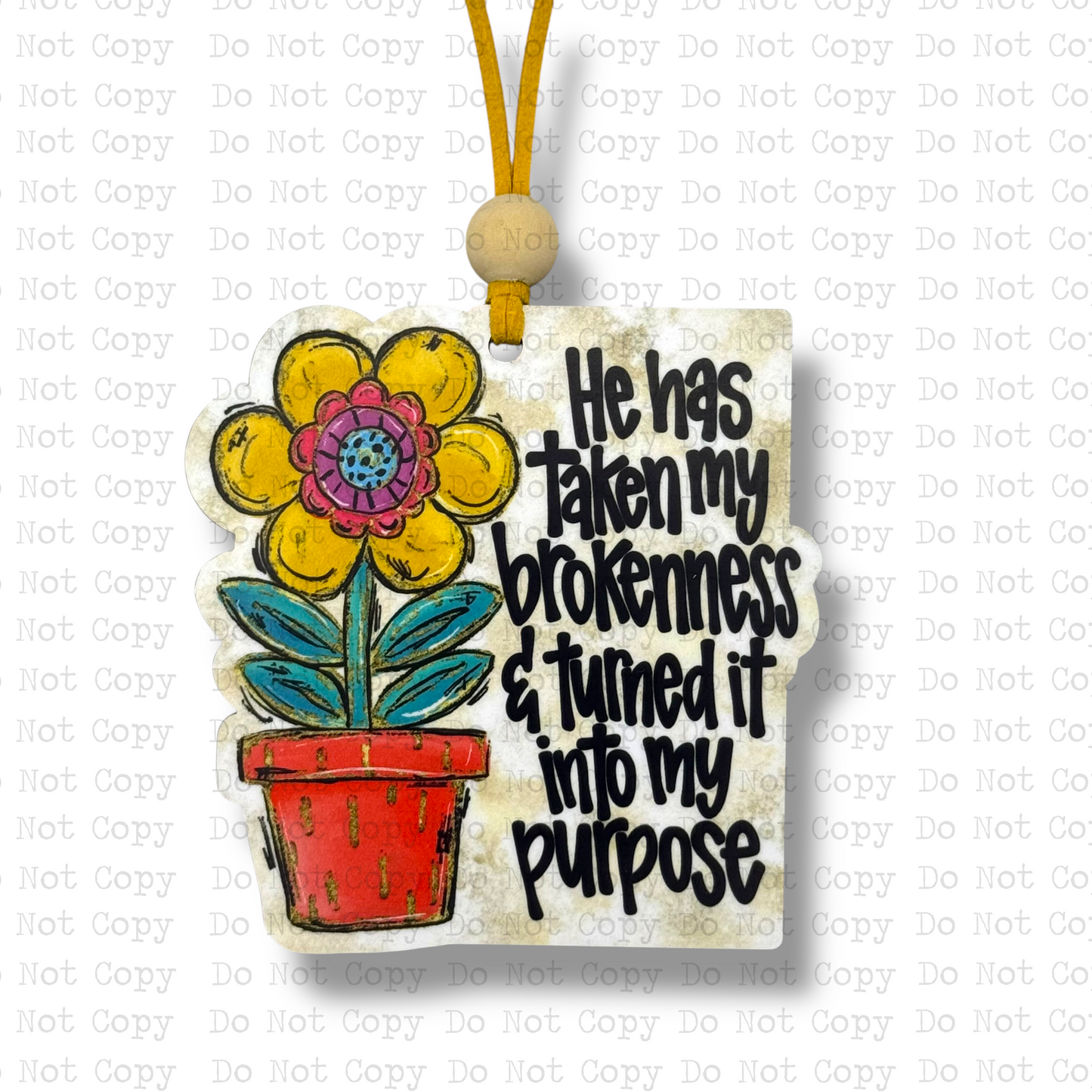 Brokenness Into Purpose Car Charm Sublimation Blank | ARA