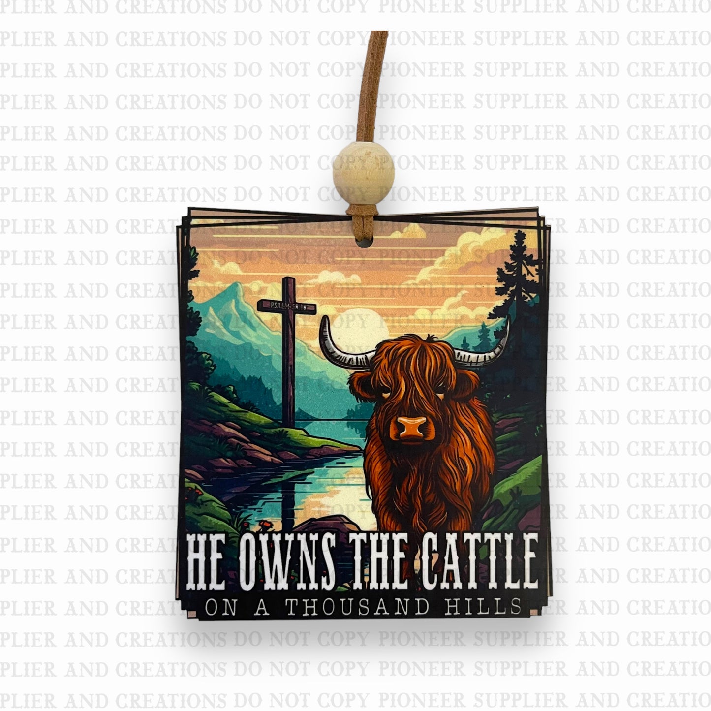 He Owns The Cattle Car Charm Sublimation Blank
