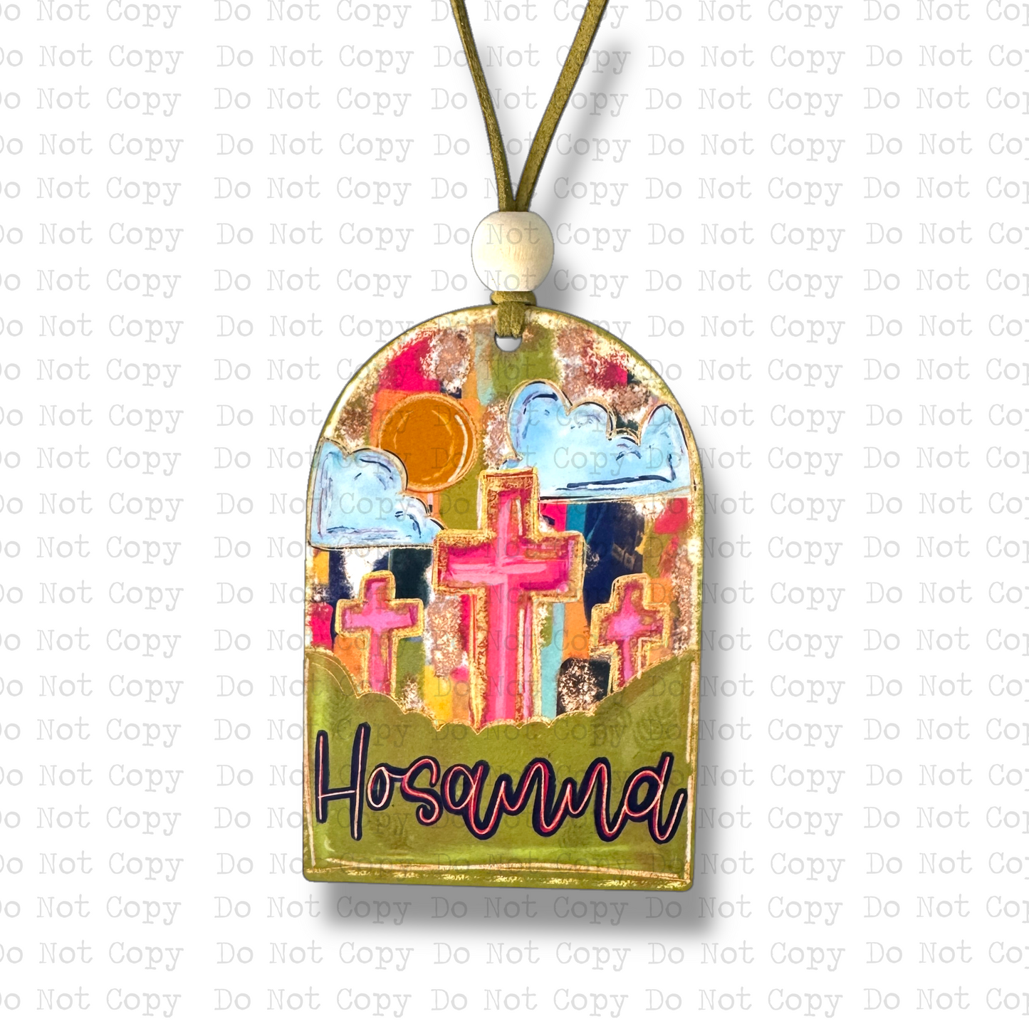 Hosanna Car Charm Sublimation Blank