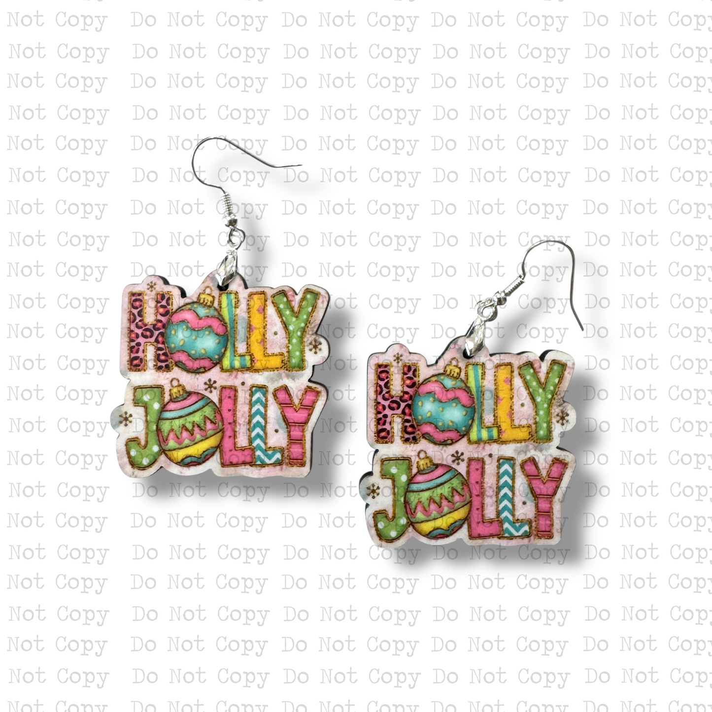 Holly Jolly Balls Earring Sublimation Blank Kit