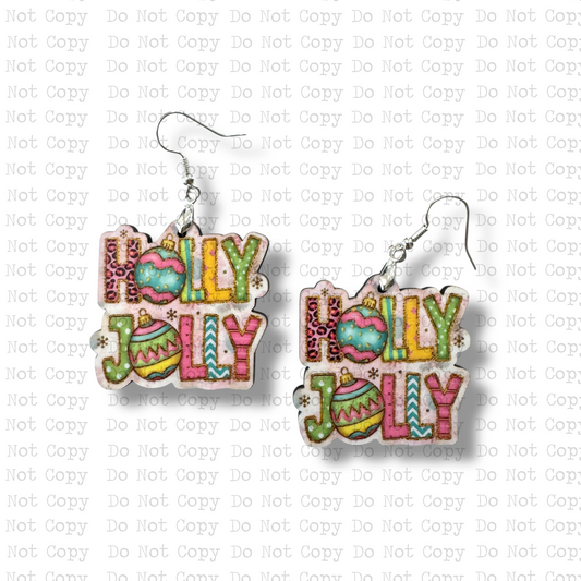 Holly Jolly Balls Earring Sublimation Blank Kit