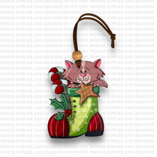 Christmas Stocking Kitty Ornament Sublimation Blank