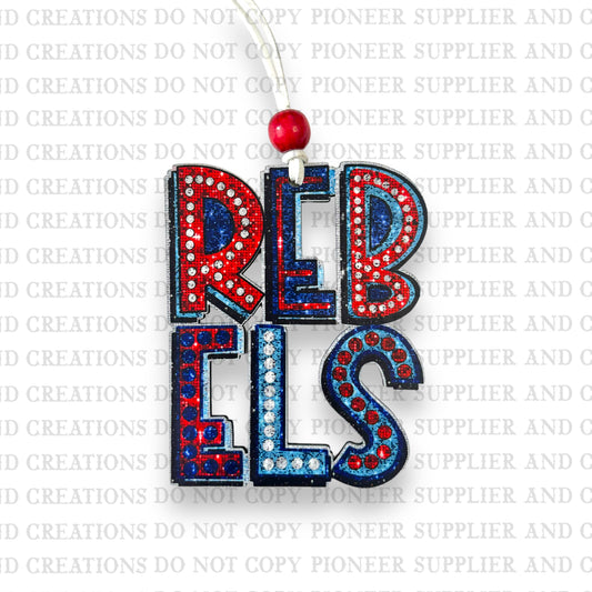 Rebels Glitter Marquee Ornament Sublimation Blank