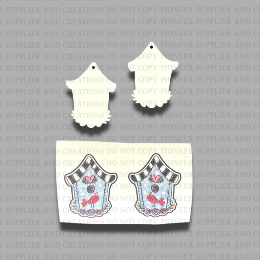 Spring Birdhouse Earring Sublimation Blanks | ARA