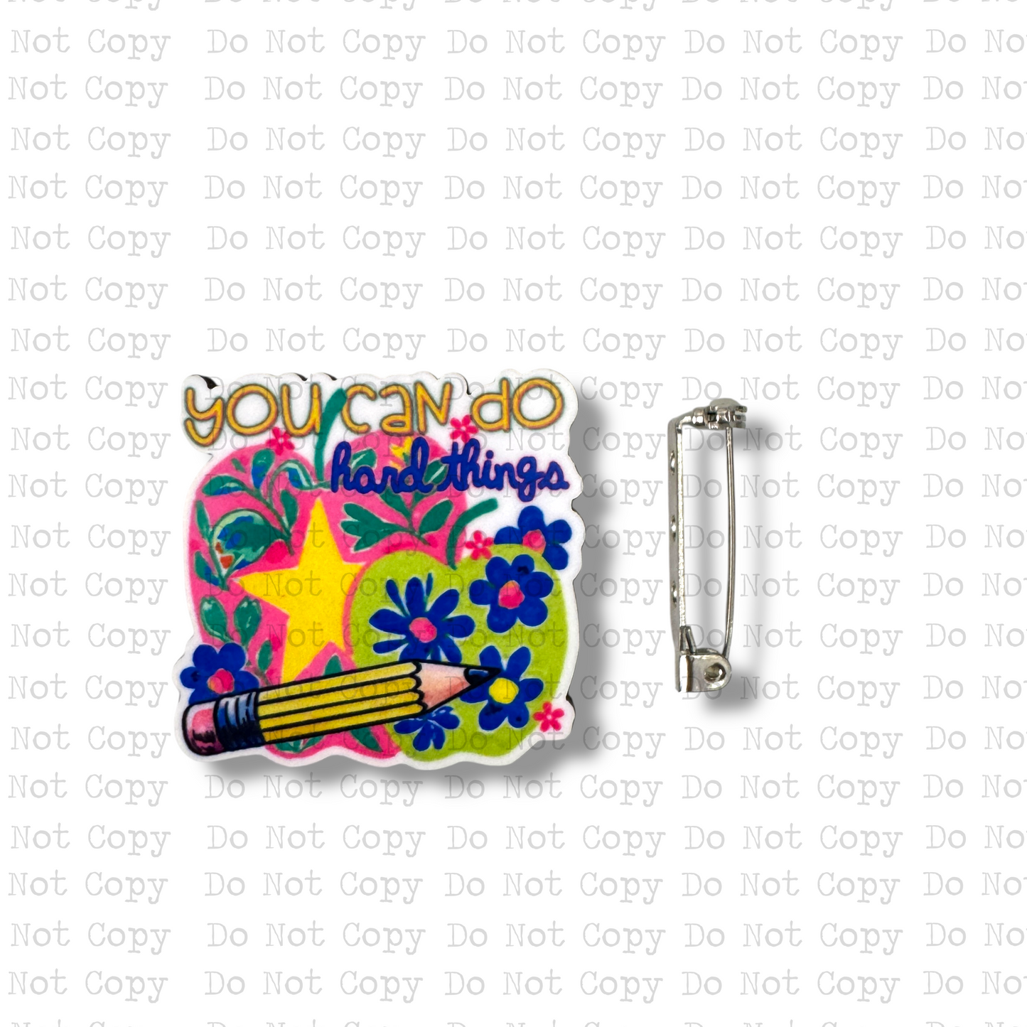 You Can Do Hard Things Lapel Pin Sublimation Blank Kit | Set of 2