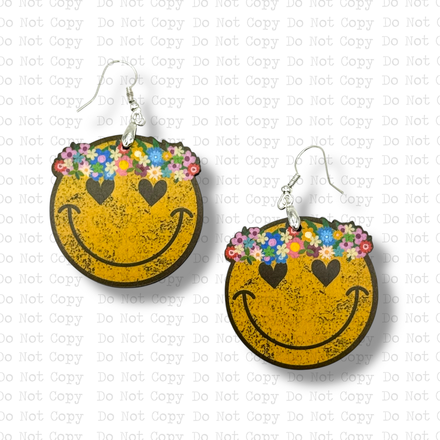 Flower Child Smiley Earring Sublimation Blank Kit | HD&M