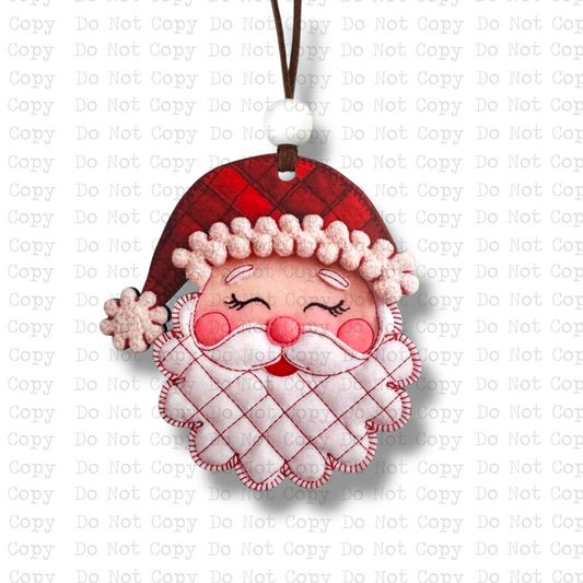 Patchwork Santa Ornament Sublimation Blank