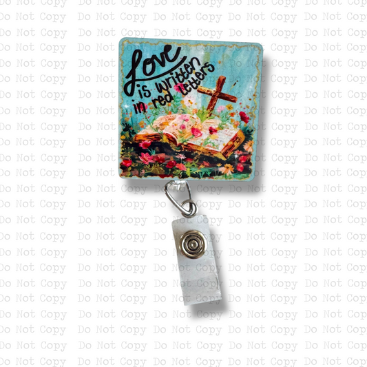 Red Letters Badge Button Sublimation Blank