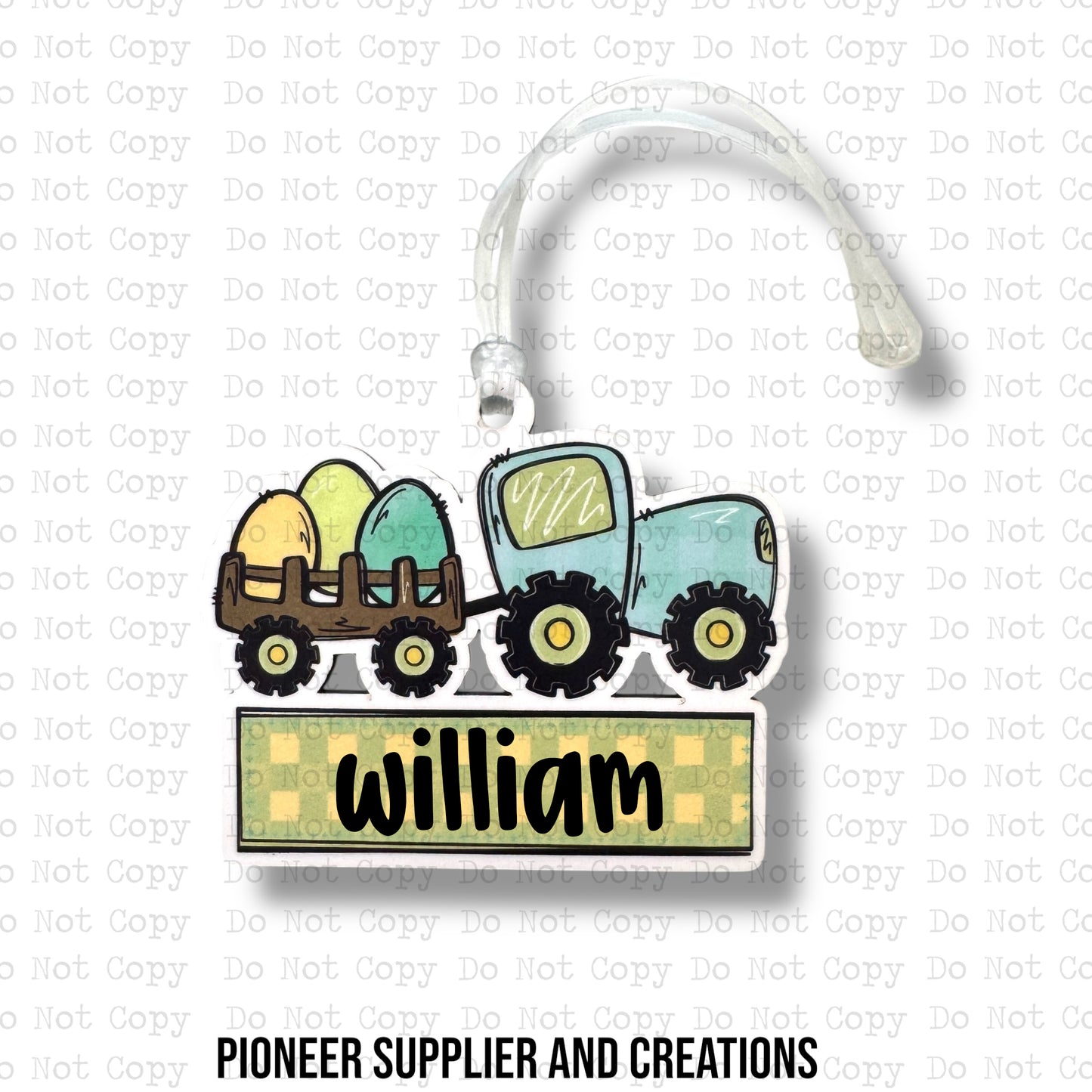 Easter Tractor Boy Bag Tag Sublimation Blanks | Exclusive SPS